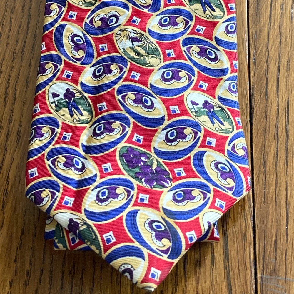 CLEARANCE ~ HATHAWAY Vintage All Silk Golf Themed Novelty Necktie WPL 125